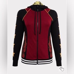 Torrid - DC Comics Birds Of Prey Harley Quinn Black Active Zip Hoodie - size 1